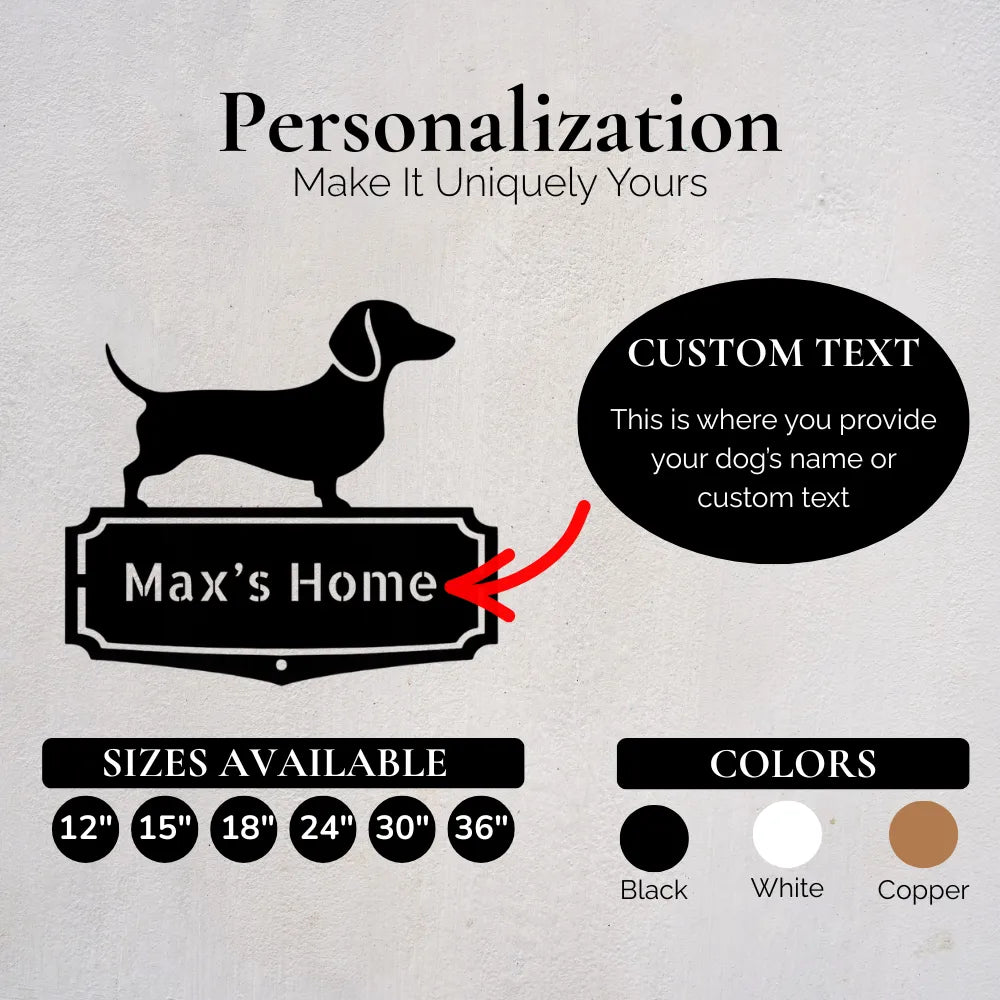 Personalized Classic Dachshund Metal Wall Art