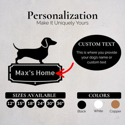 Personalized Classic Dachshund Metal Wall Art