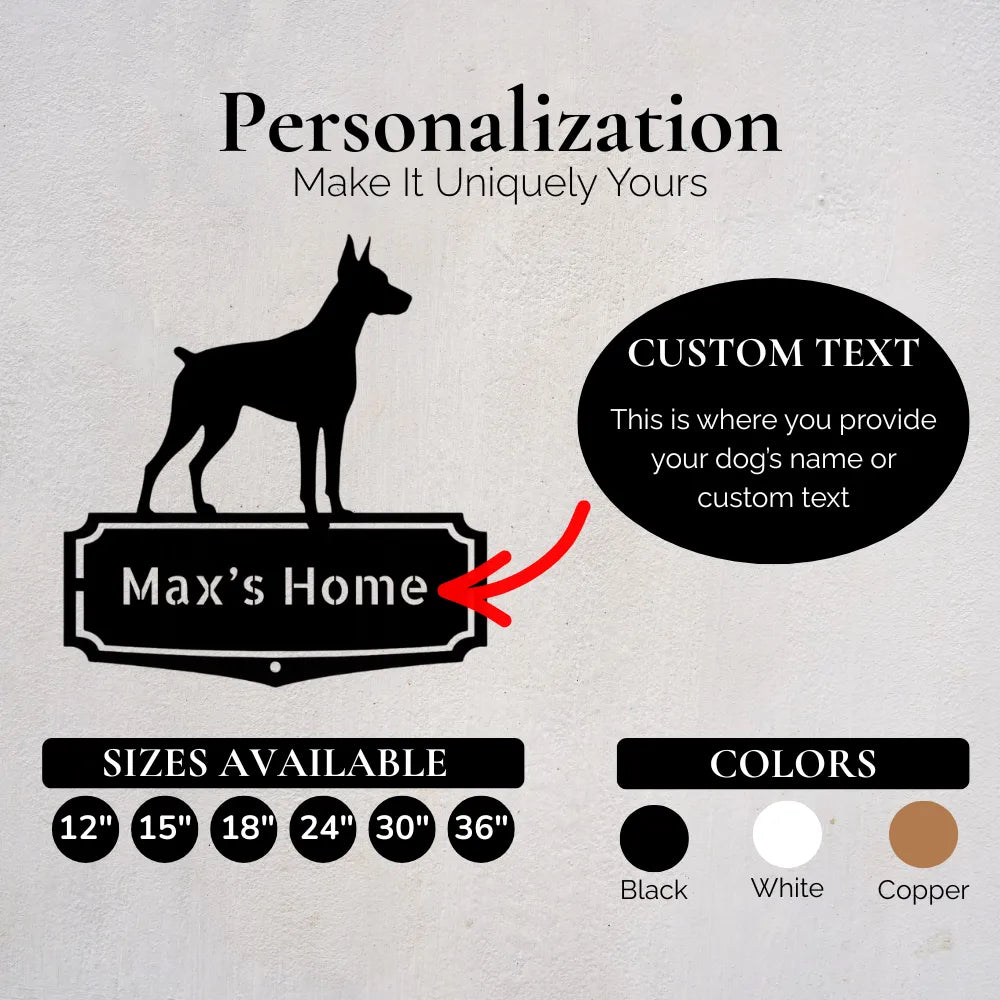 Personalized Classic Doberman Metal Wall Art
