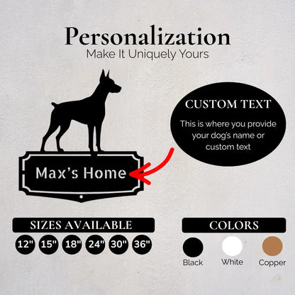 Personalized Classic Doberman Metal Wall Art