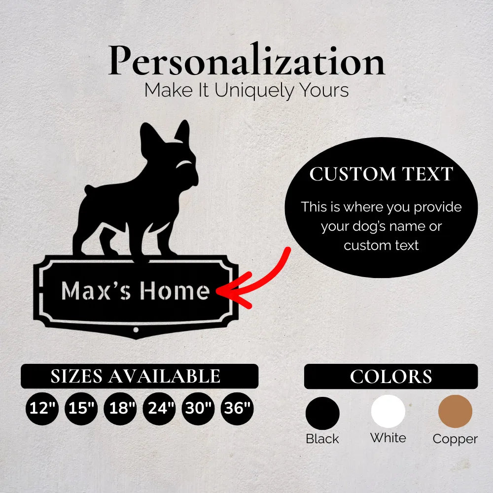 Personalized Classic French Bulldog Metal Wall Art
