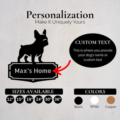 Personalized Classic French Bulldog Metal Wall Art