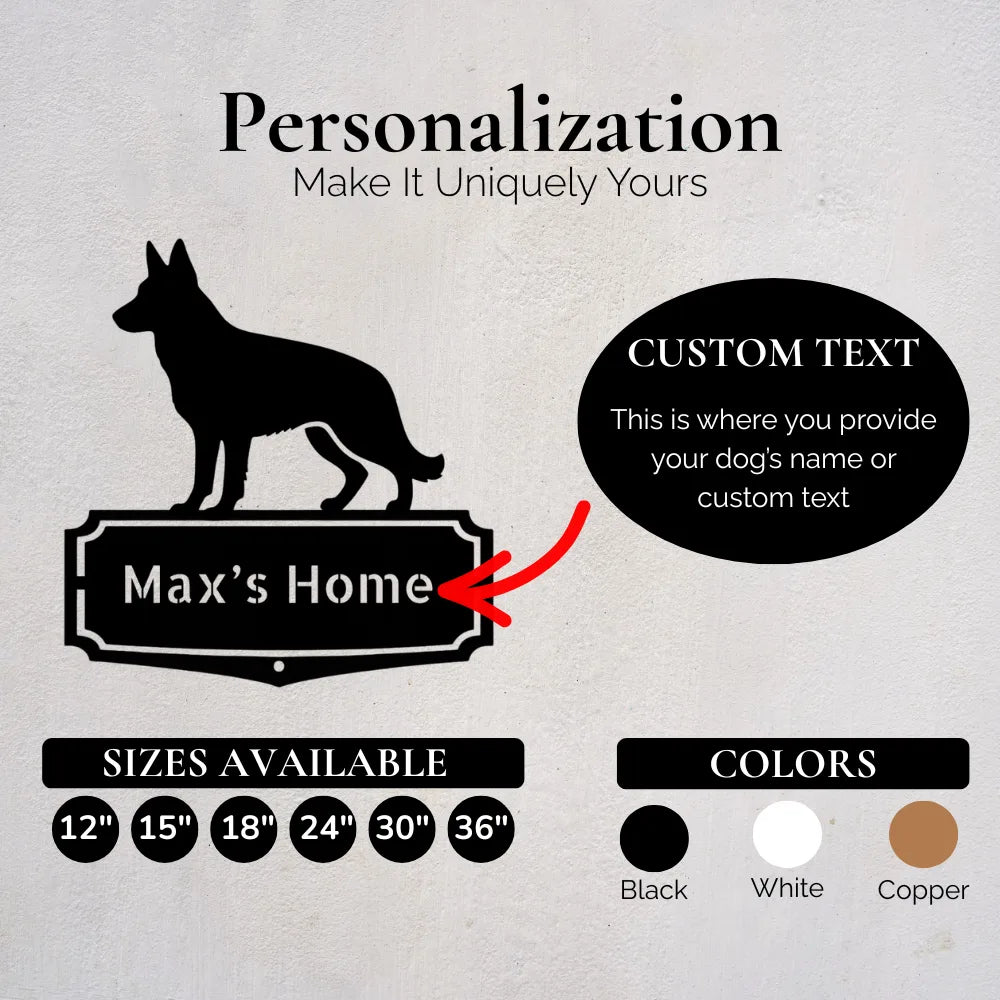 Personalized Classic German Shepherd Metal Wall Art