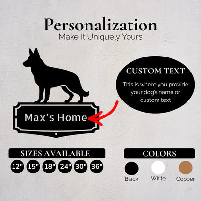 Personalized Classic German Shepherd Metal Wall Art