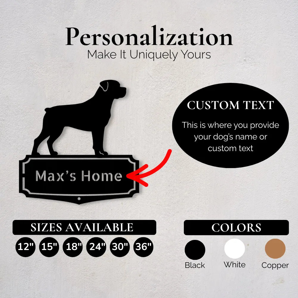 Personalized Classic Rottweiler Metal Wall Art
