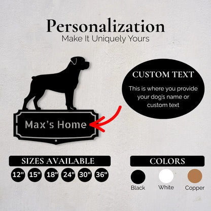 Personalized Classic Rottweiler Metal Wall Art
