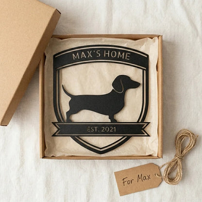 Personalized Bold Dachshund Metal Wall Art
