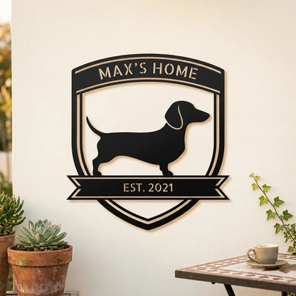 Personalized Bold Dachshund Metal Wall Art