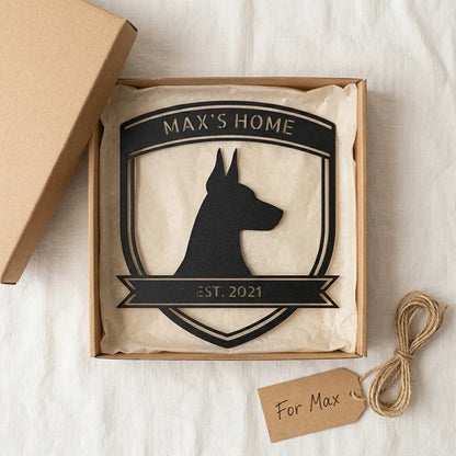Personalized Bold Doberman Metal Wall Art