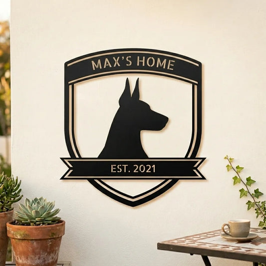 Personalized Bold Doberman Metal Wall Art