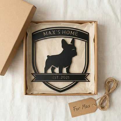 Personalized Bold French Bulldog Metal Wall Art