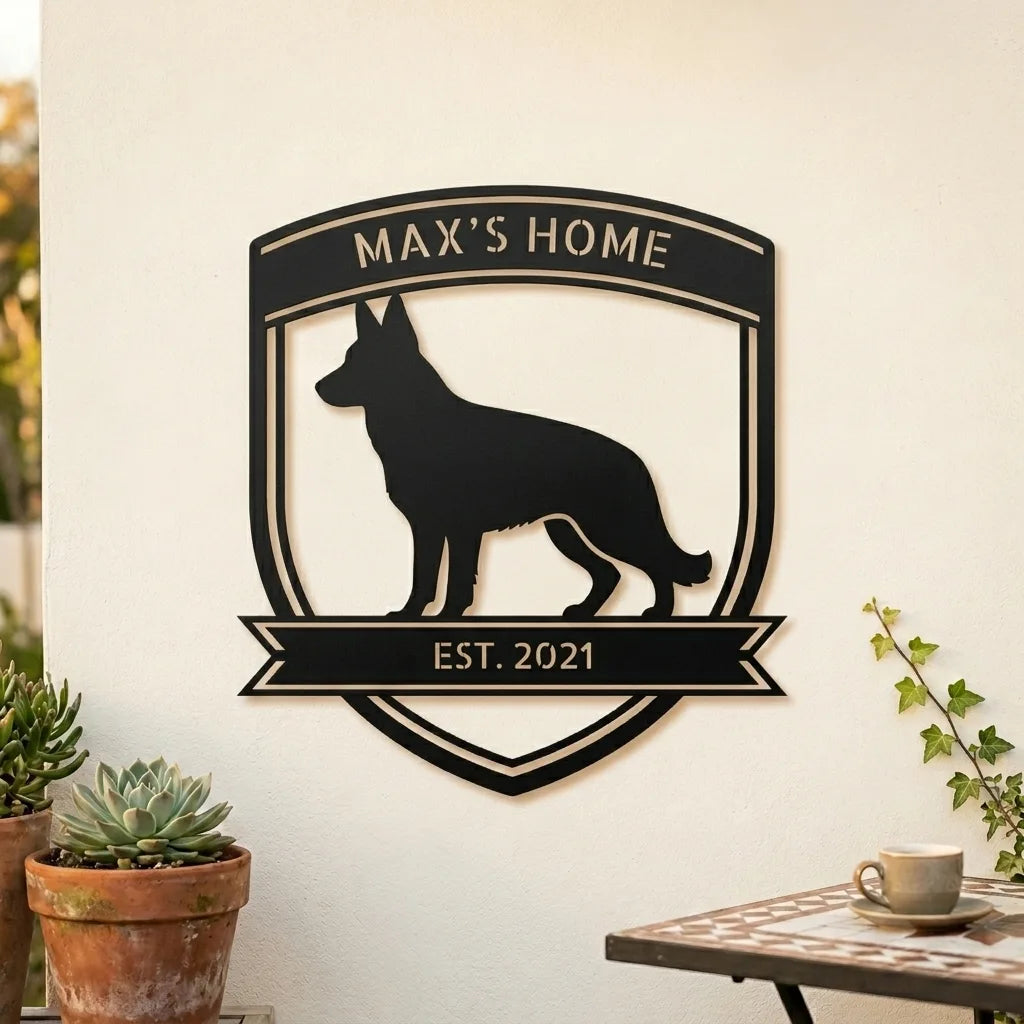 Personalized Bold German Shepherd Metal Wall Art