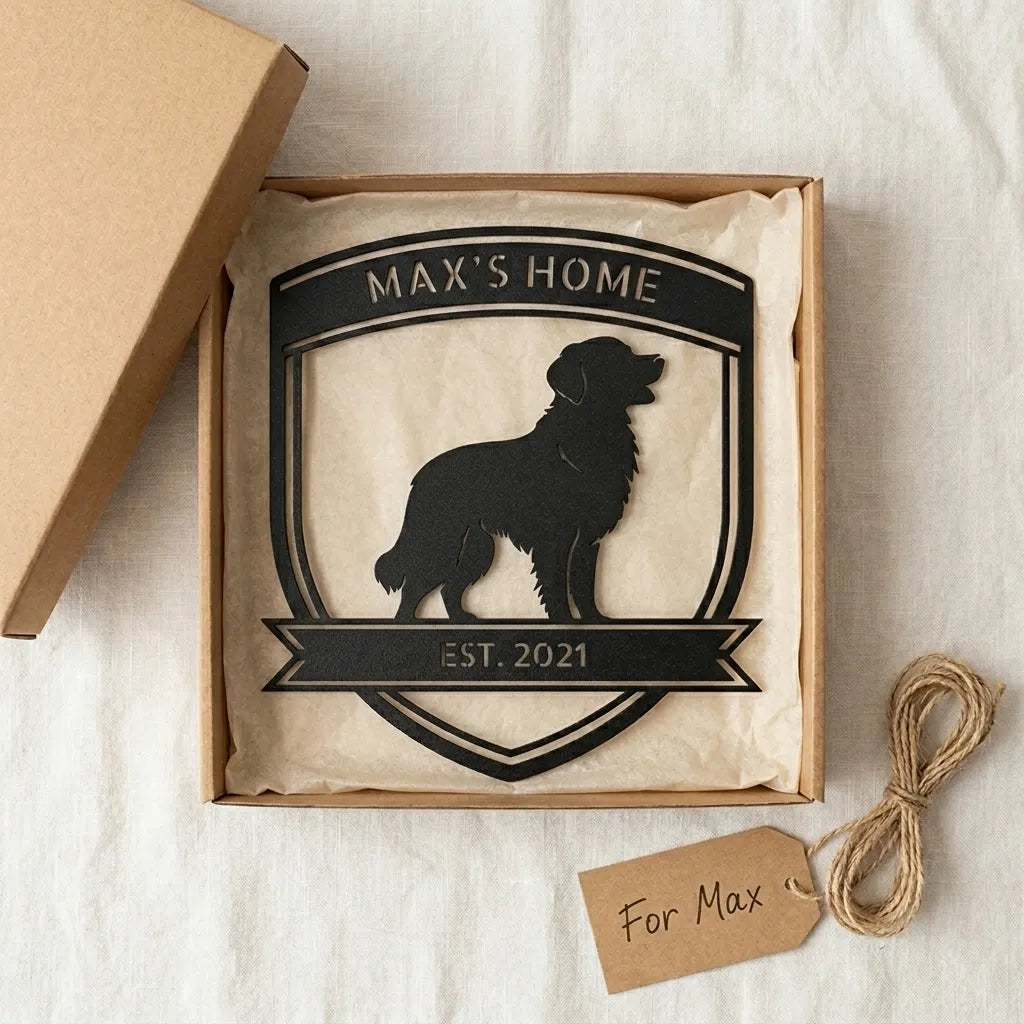 Personalized Bold Golden Retriever Metal Wall Art