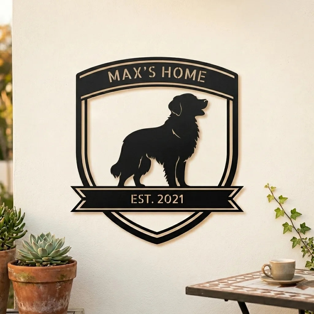 Personalized Bold Golden Retriever Metal Wall Art