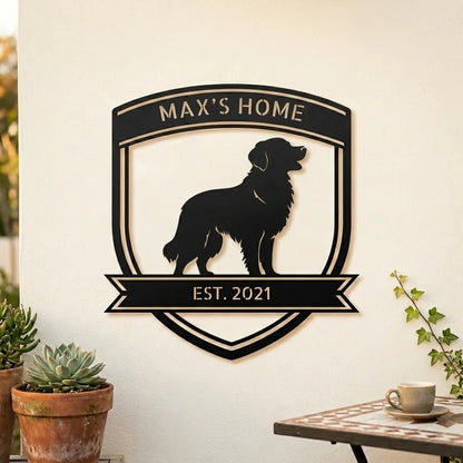 Personalized Bold Golden Retriever Metal Wall Art