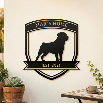 Personalized Bold Rottweiler Metal Wall Art