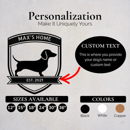 Personalized Bold Dachshund Metal Wall Art