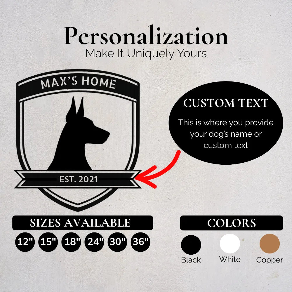 Personalized Bold Doberman Metal Wall Art