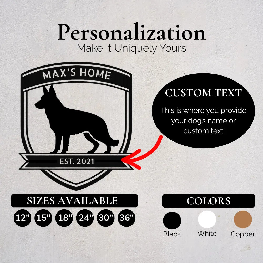 Personalized Bold German Shepherd Metal Wall Art