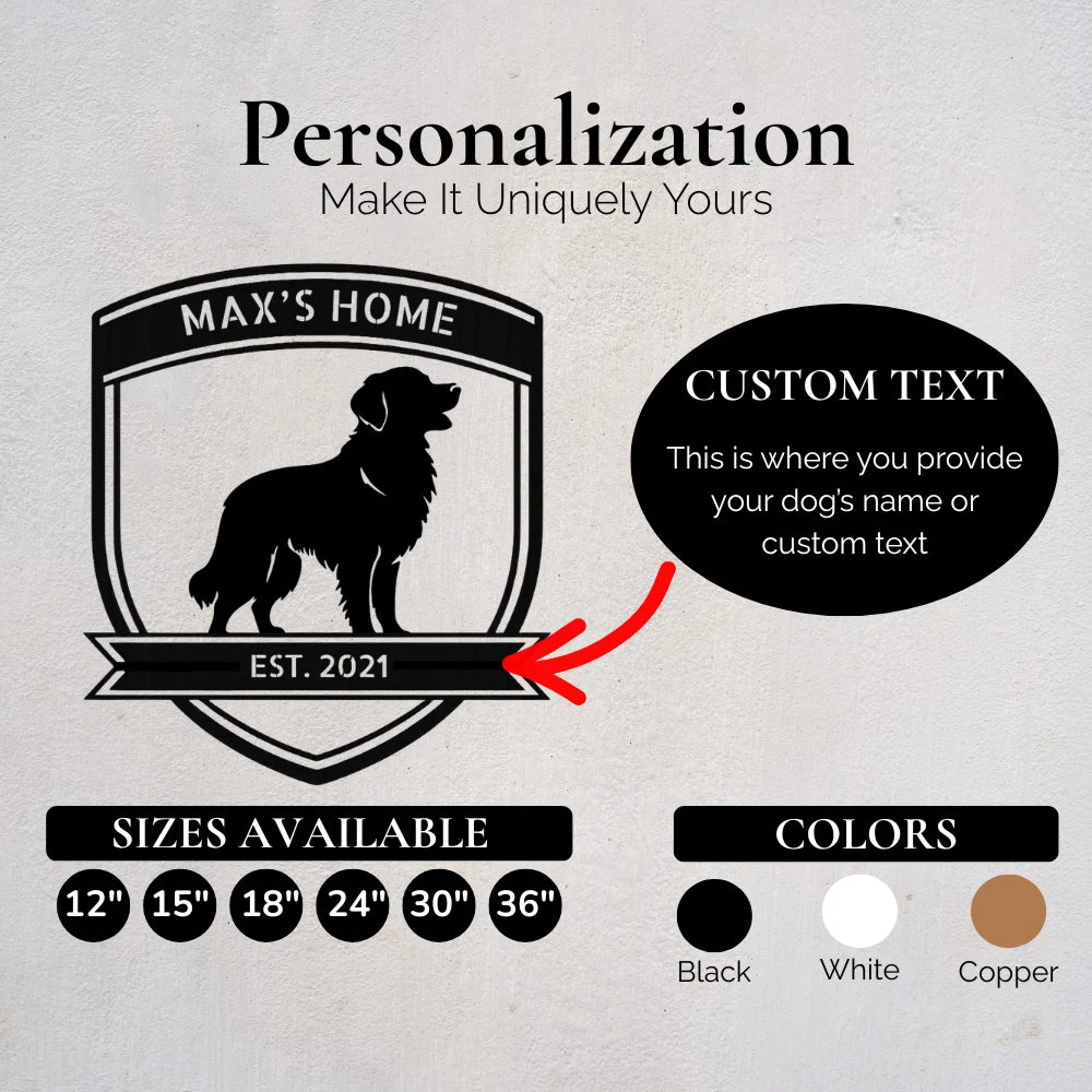 Personalized Bold Golden Retriever Metal Wall Art
