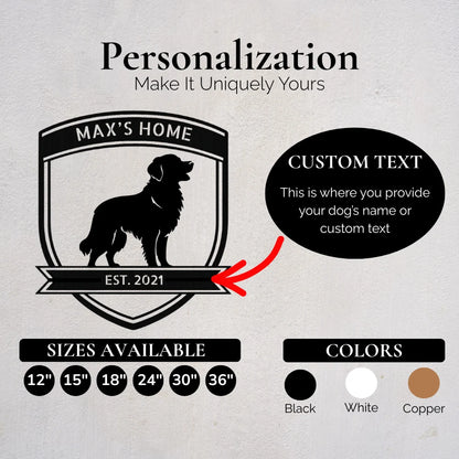 Personalized Bold Golden Retriever Metal Wall Art