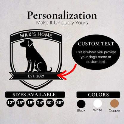 Personalized Bold Labrador Metal Wall Art