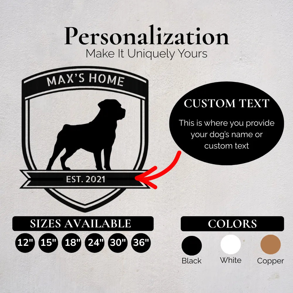 Personalized Bold Rottweiler Metal Wall Art