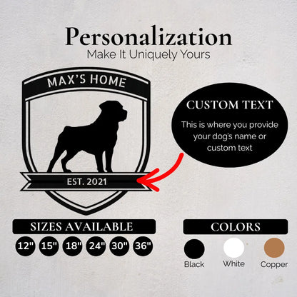 Personalized Bold Rottweiler Metal Wall Art