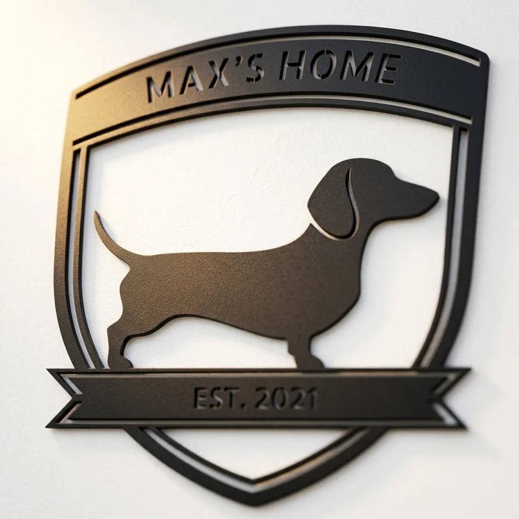 Personalized Bold Dachshund Metal Wall Art