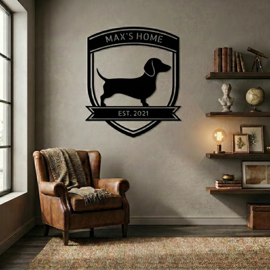 Personalized Bold Dachshund Metal Wall Art