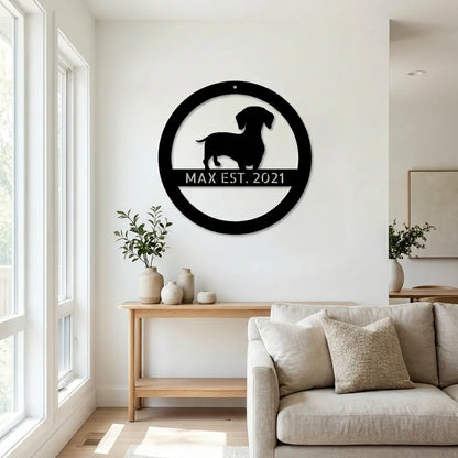 Personalized Elegant Dachshund Metal Wall Art