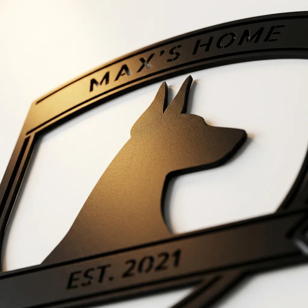 Personalized Bold Doberman Metal Wall Art