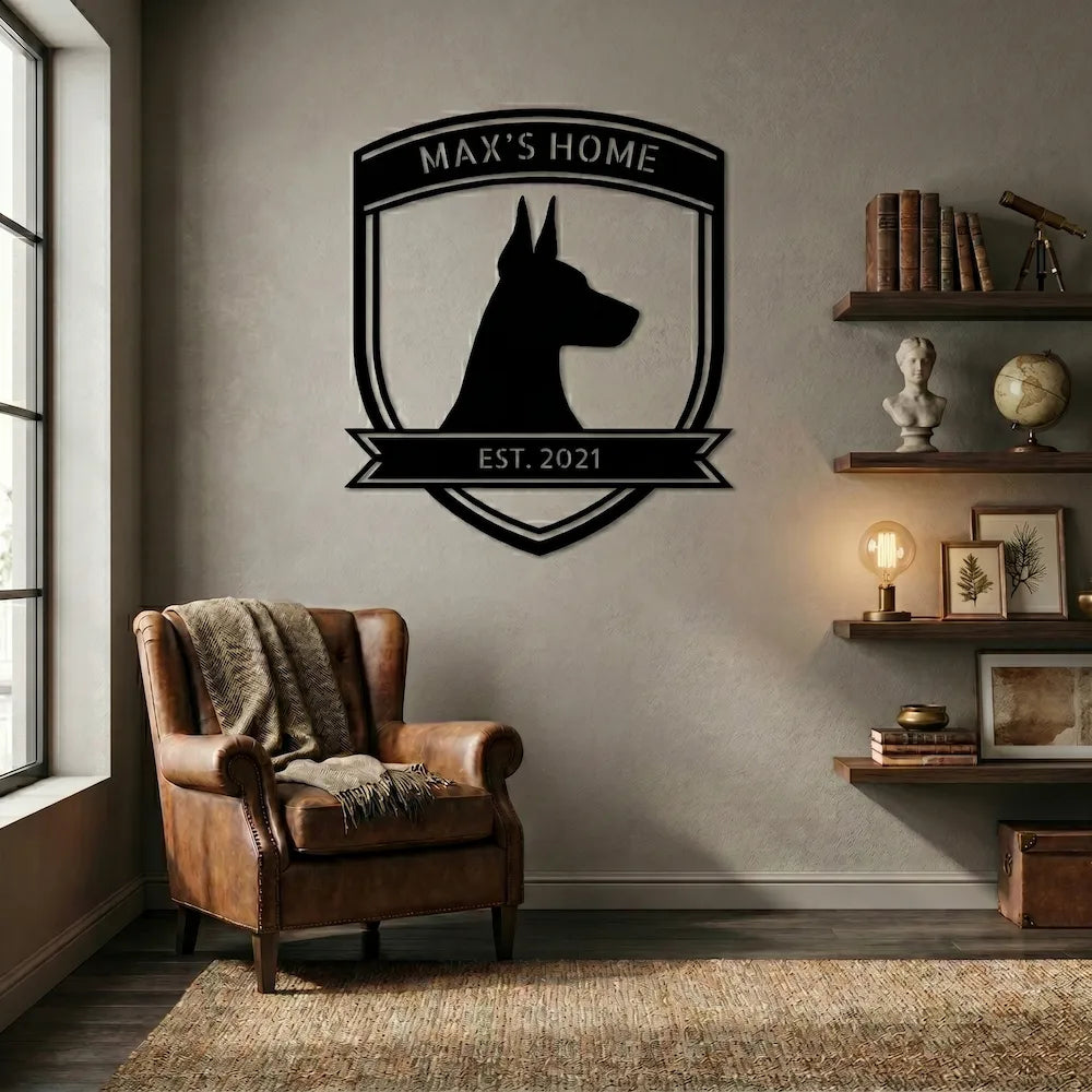 Personalized Bold Doberman Metal Wall Art