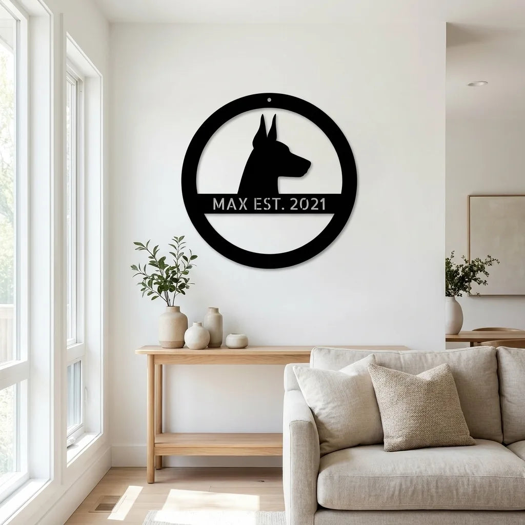 Personalized Elegant Doberman Metal Wall Art