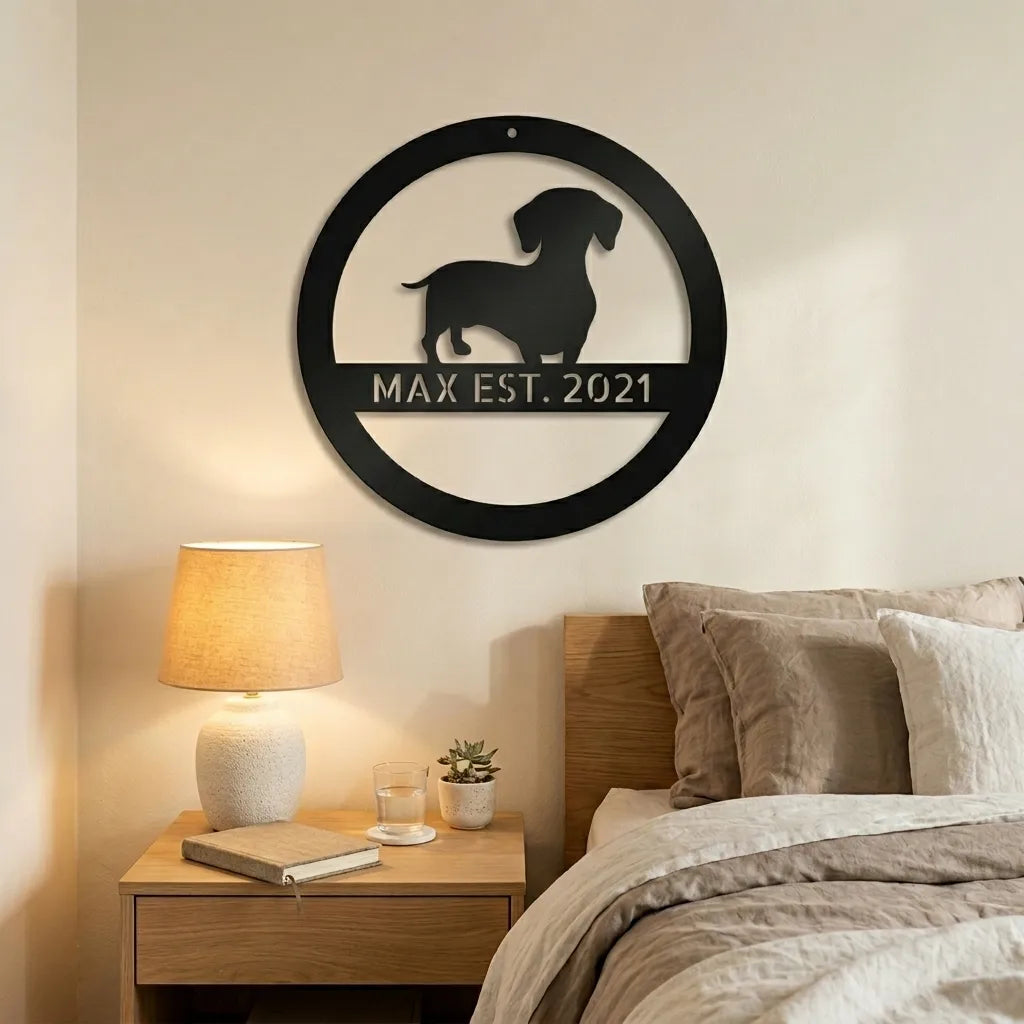 Personalized Elegant Dachshund Metal Wall Art