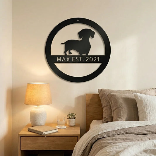 Personalized Elegant Dachshund Metal Wall Art