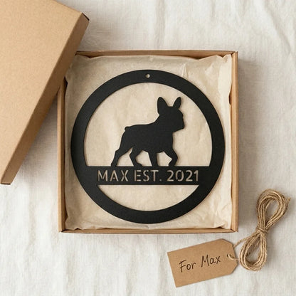 Personalized Elegant French Bulldog Metal Wall Art