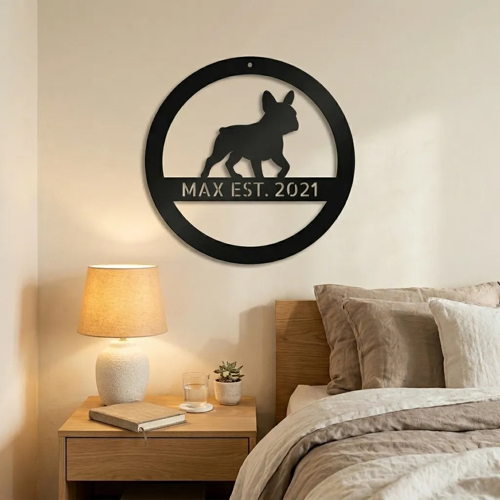 Personalized Elegant French Bulldog Metal Wall Art