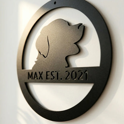 Personalized Elegant Golden Retriever Metal Wall Art