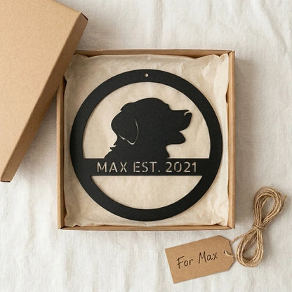 Personalized Elegant Golden Retriever Metal Wall Art