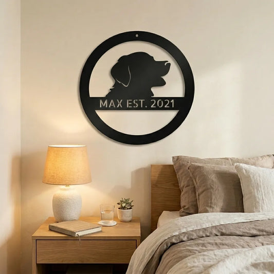 Personalized Elegant Golden Retriever Metal Wall Art