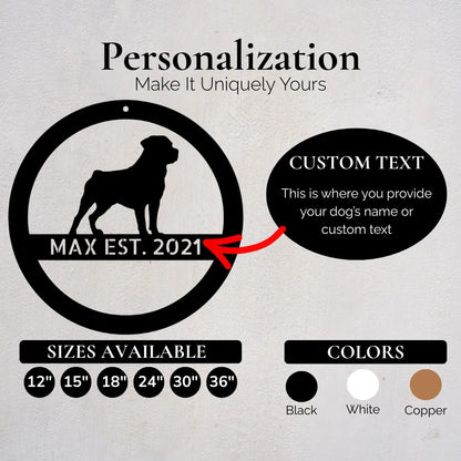 Personalized Elegant Rottweiler Metal Wall Art