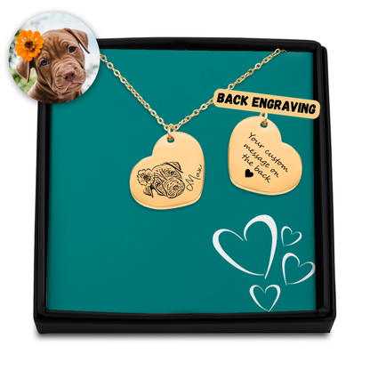 Pet Portrait Heart Necklace