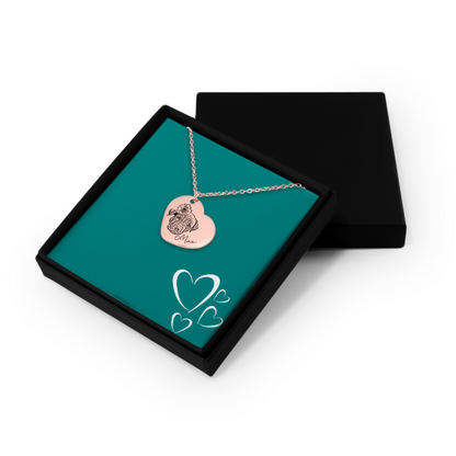 Pet Portrait Heart Necklace