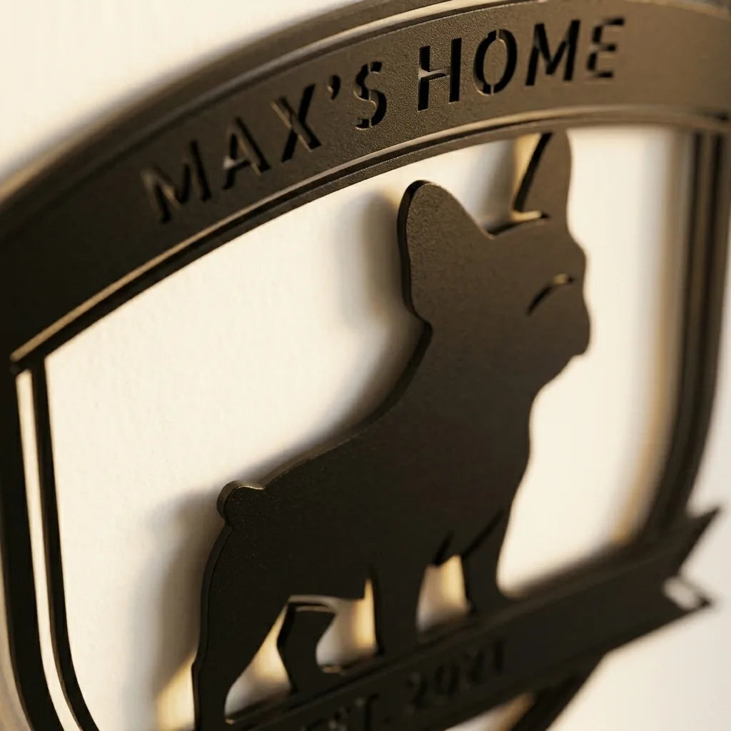 Personalized Bold French Bulldog Metal Wall Art