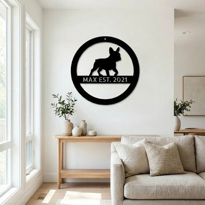 Personalized Elegant French Bulldog Metal Wall Art