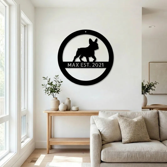 Personalized Elegant French Bulldog Metal Wall Art