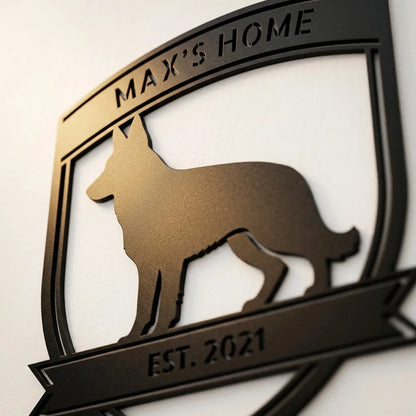 Personalized Bold German Shepherd Metal Wall Art