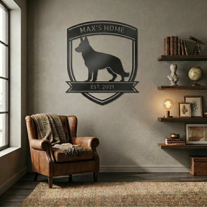 Personalized Bold German Shepherd Metal Wall Art