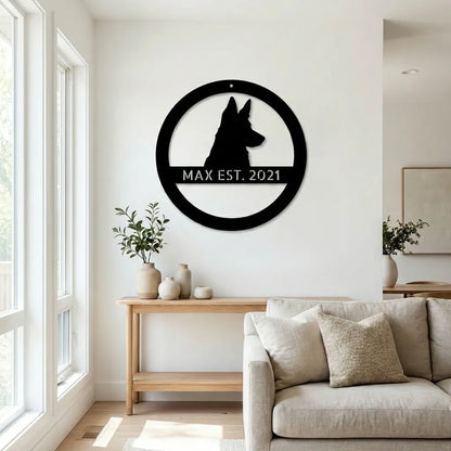 Personalized Elegant German Shepherd Metal Wall Art